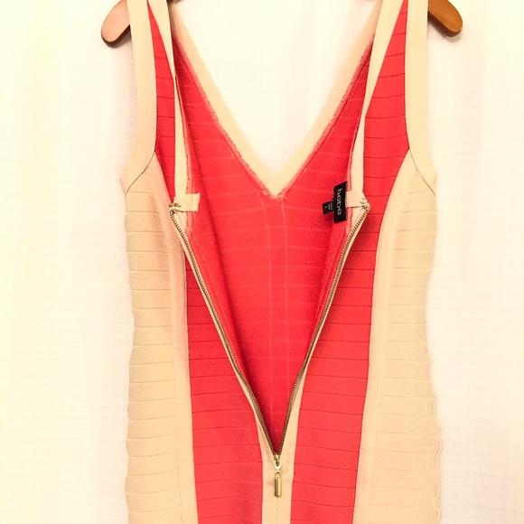 Coral/Nude BEBE Dress - Picture 5 of 5